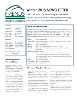 Winter 2015 NEWSLETTER - Friends of Heights Library