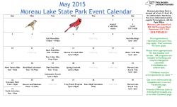 2015 May Calendar  - Friends of Moreau Lake State