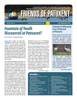 Friends of Patuxent Newsletter