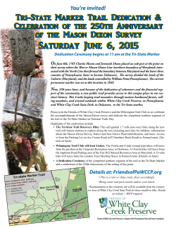 a flyer here - Friends of White Clay Creek Preserve