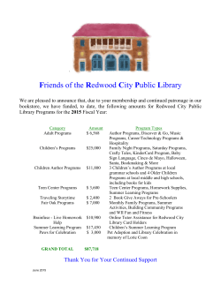 2015 Funding - Friends of the Redwood City Library
