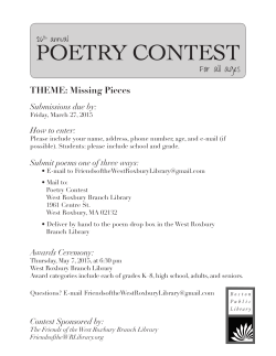 POETRY CONTEST - Friends of the West Roxbury Library