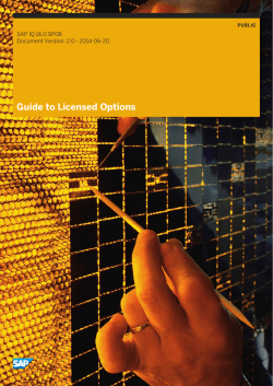 IQ 16.0 SP8 â Guide to Licensed Options â SAP, Inc