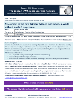 Assessment in the new Primary Science curriculum...a world without