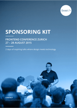 sponsoring kit  - Frontend Conference Zurich