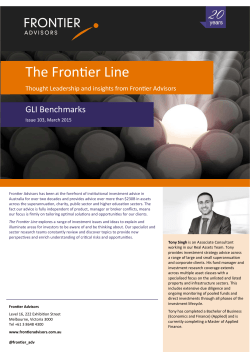 March 2015 The Frontier Line, âGLI Benchmarksâ