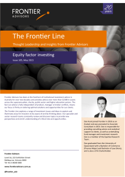 May 2015 The Frontier Line, âEquity factor