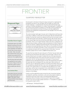 2015-Spring Newsletter.pages - the Frontier Improvement Association