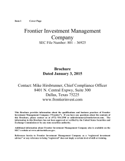 Frontier ADV - Frontier Investment Management Company