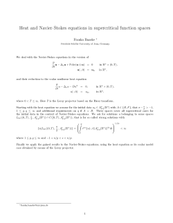 Heat and Navier-Stokes equations in supercritical function