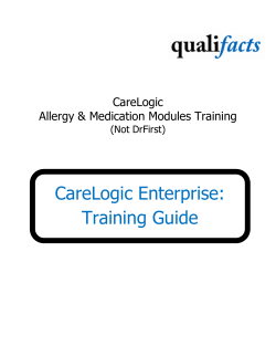 Allergy and Medication Modules Training Guide