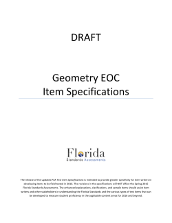 Geometry Test Item Specifications