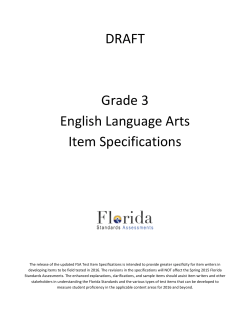 Grade 3 ELA Test Item Specifications