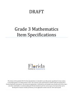 DRAFT Grade 3 Mathematics Item Specifications