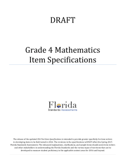 Grade 4 Mathematics Test Item Specifications
