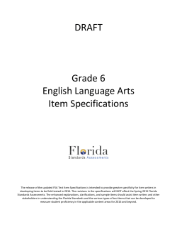 Grade 6 ELA Test Item Specifications