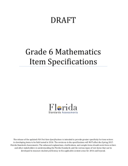 Grade 6 Mathematics Item Specifications