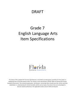 DRAFT Grade 7 English Language Arts Item Specifications