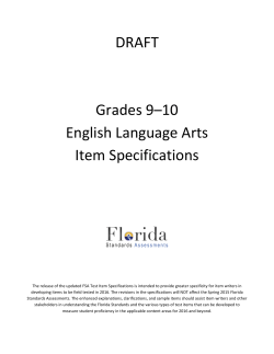 DRAFT Grades 9â10 English Language Arts Item Specifications