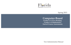 Spring 2015 FSA Computer-Based Test Administration