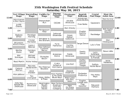 35th Washington Folk Festival Schedule
