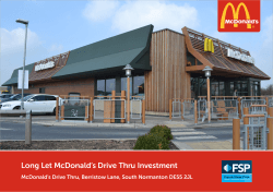 Long Let McDonald`s Drive Thru Investment