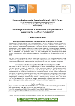 European Environmental Evaluators Network â 2015 Forum `Knowledge