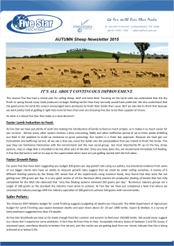 AUTUMN Sheep Newsletter 2015 IT`S ALL ABOUT CONTINUOUS