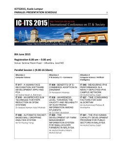 ICITS2015 Presentation Schedule - (FSTM)
