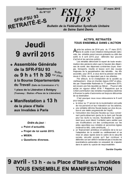 Bulletin SFR-FSU 93 RetraitÃ©s mars 2015