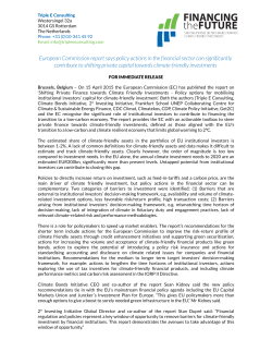 Press Release FtF - Frankfurt School UNEP Collaborating Centre for