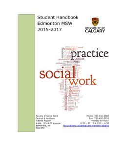 Student Handbook Edmonton MSW 2015-2017