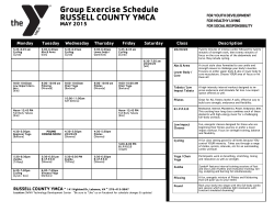Group Exercise Schedule RUSSELL COUNTY YMCA