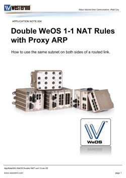 Double WeOS 1-1 NAT Rules with Proxy ARP