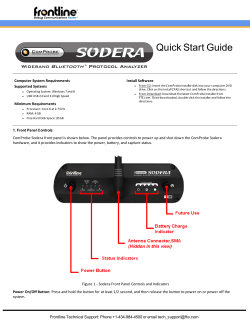 ComProbe Sodera Quick Start Guide