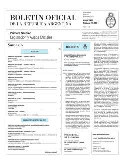 Sumario - BoletÃ­n Oficial de la RepÃºblica Argentina