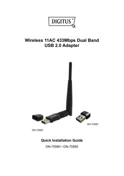 Wireless 11AC 433Mbps Dual Band USB 2.0 Adapter Quick