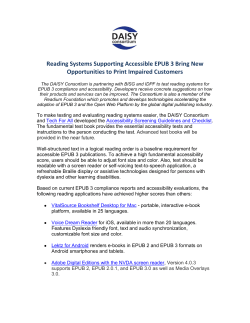 Reading Systems Supporting Accessible EPUB 3 Bring New