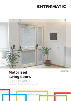 Motorised swing doors User manual