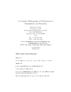 A Complete Bibliography of Publications in