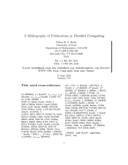 A Bibliography of Publications in Parallel Computing