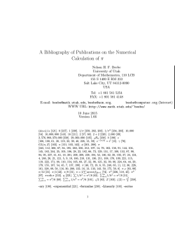 A Bibliography of Publications on the Numerical Calculation of Ï