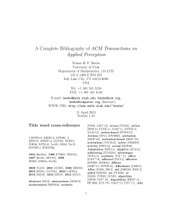 A Complete Bibliography of ACM Transactions