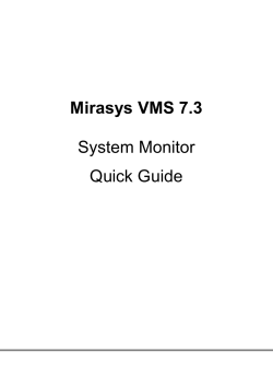 Mirasys VMS 7.3 - System Monitor Quick Guide EN