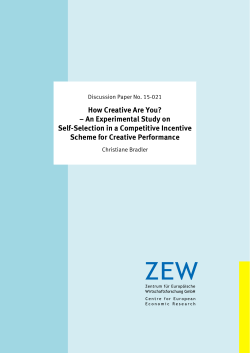 How Creative Are You? â An Experimental Study on Self