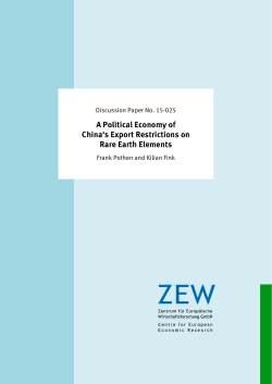 A Political Economy of China`s Export Restrictions on Rare Earth