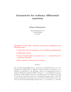Symmetries for ordinary differential equations