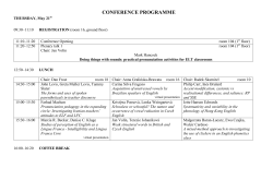 Conference programme - version from May 21