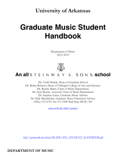 Graduate Music Student Handbook - J. William Fulbright College of