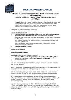 Minutes of Annual Parish Meeting held 14 May 2015